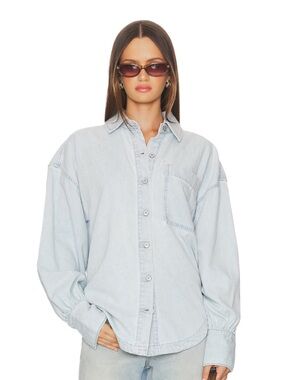 Free people x We The Free Ashley Denim Shirt In Classic Blue